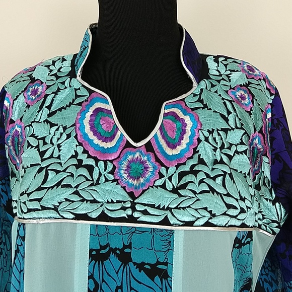 Vintage Embroidered Peasant Festival Maxi Dress - Picture 2 of 8